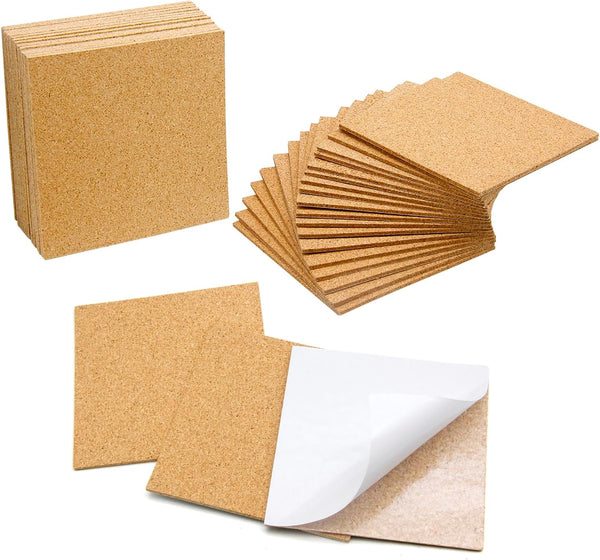 2mm Eco-Friendly Self-Adhesive Cork Pads, 50PCS/Set | Round & Square Anti-Slip Cushions, Custom Logo Printable
