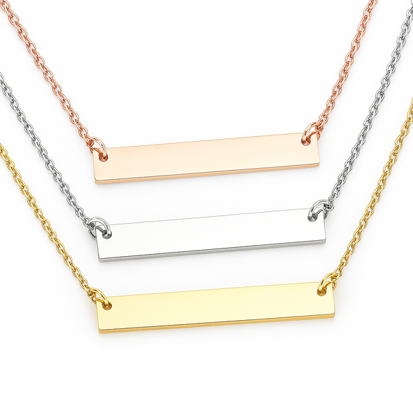 10PCS Rectangle Blank Stainless Steel Necklace – Stamping Pendants for Necklace & Bracelet Making