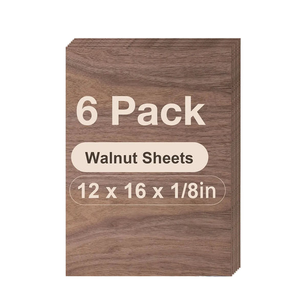 Black Walnut 6PCS/Set Plywood 3mm Laser Cutting Diy Plywood Black Walnut Multi-Layer Board Plastic Sealing Set