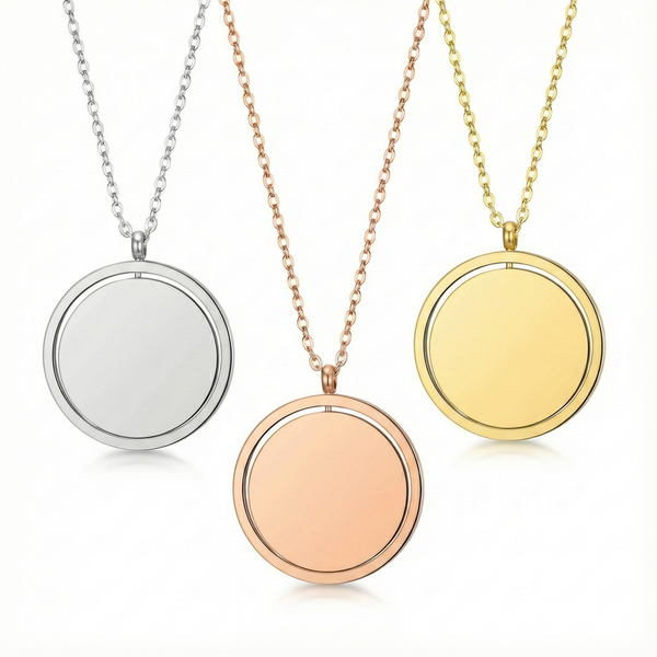 Premium Stainless Steel Round Blank Pendant | Engravable DIY Necklace Charm